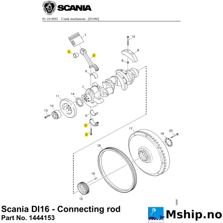 Scania DI16 - Connecting rod Part No. 1444153    https://mship.no