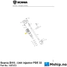 Scania DI16 - Unit injector PDE 32 Part No. 1487472    https://mship.no