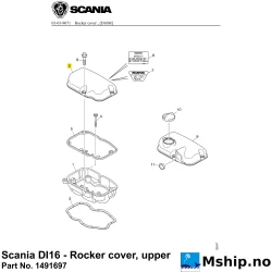 Scania DI16 - Rocker cover, upper Part No. 1491697    https://mship.no
