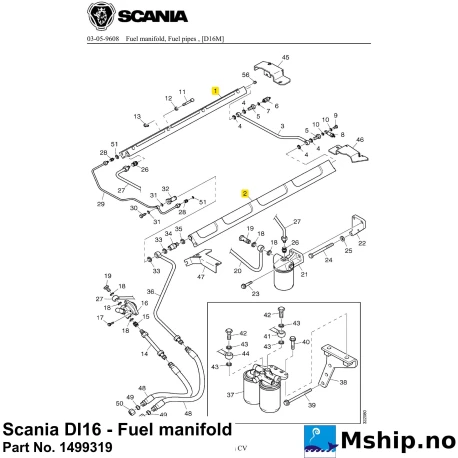 Scania DI16 - Fuel manifold Part No. 1499319    https://mship.no