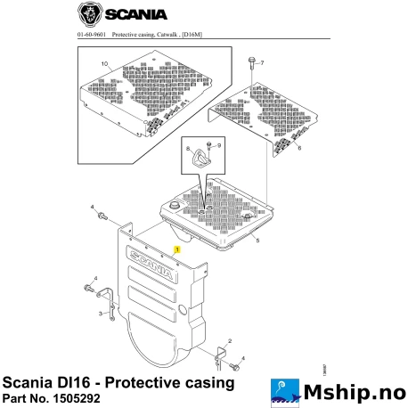Scania DI16 - Protective casing Part No. 1505292    https://mship.no