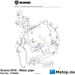 Scania DI16 - Water pipe Part No. 1725442    https://mship.no