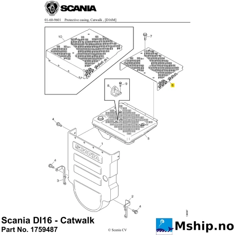 Scania DI16 - Catwalk Part No. 1759487    https://mship.no