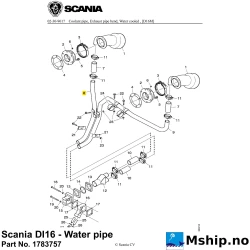 Scania DI16 - Water pipe Part No. 1783757    https://mship.no
