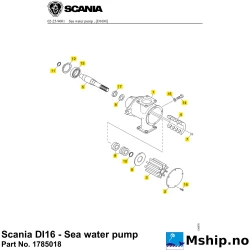 Scania DI16 - Sea water pump Part No. 1785018    https://mship.no