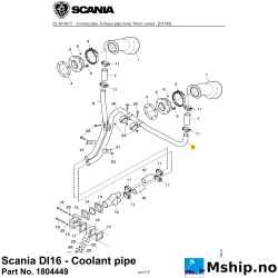 Scania DI16 - Coolant pipe Part No. 1804449    https://mship.no