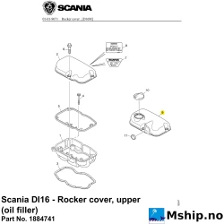 Scania DI16 - Rocker cover, upper (oil filler) Part No. 1884741    https://mship.no