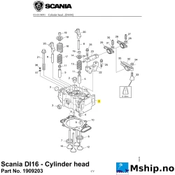 Scania DI16 - Cylinder head Part No. 1909203    https://mship.no